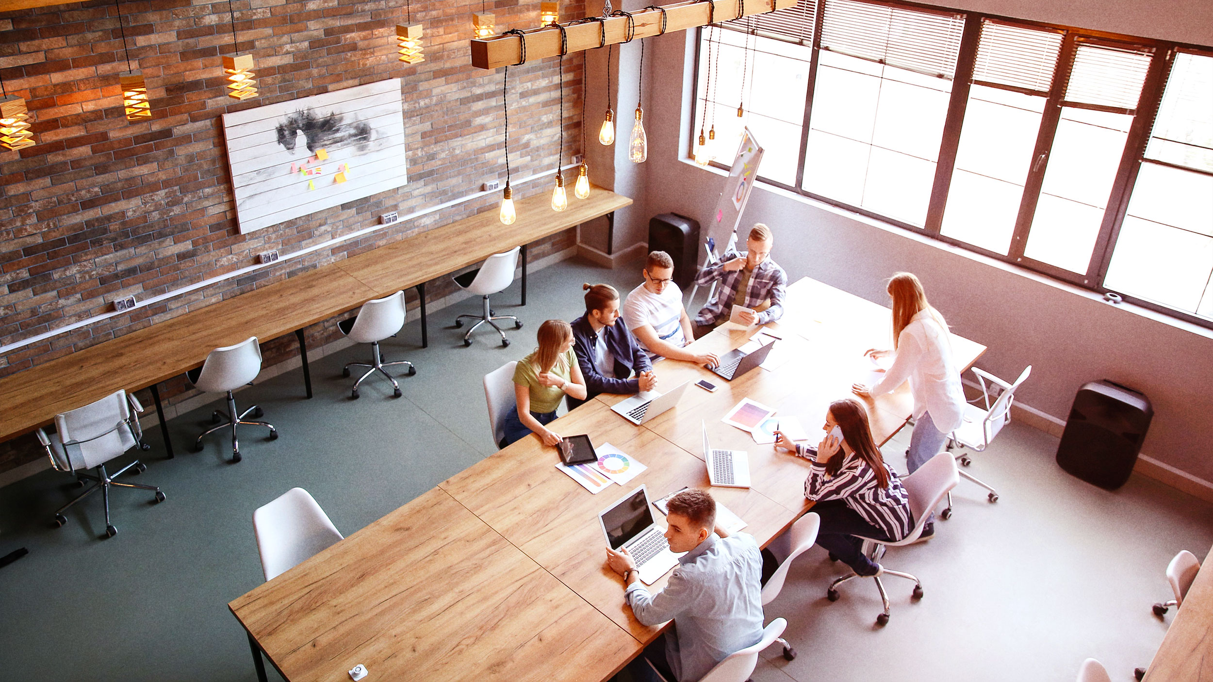 People working in an office