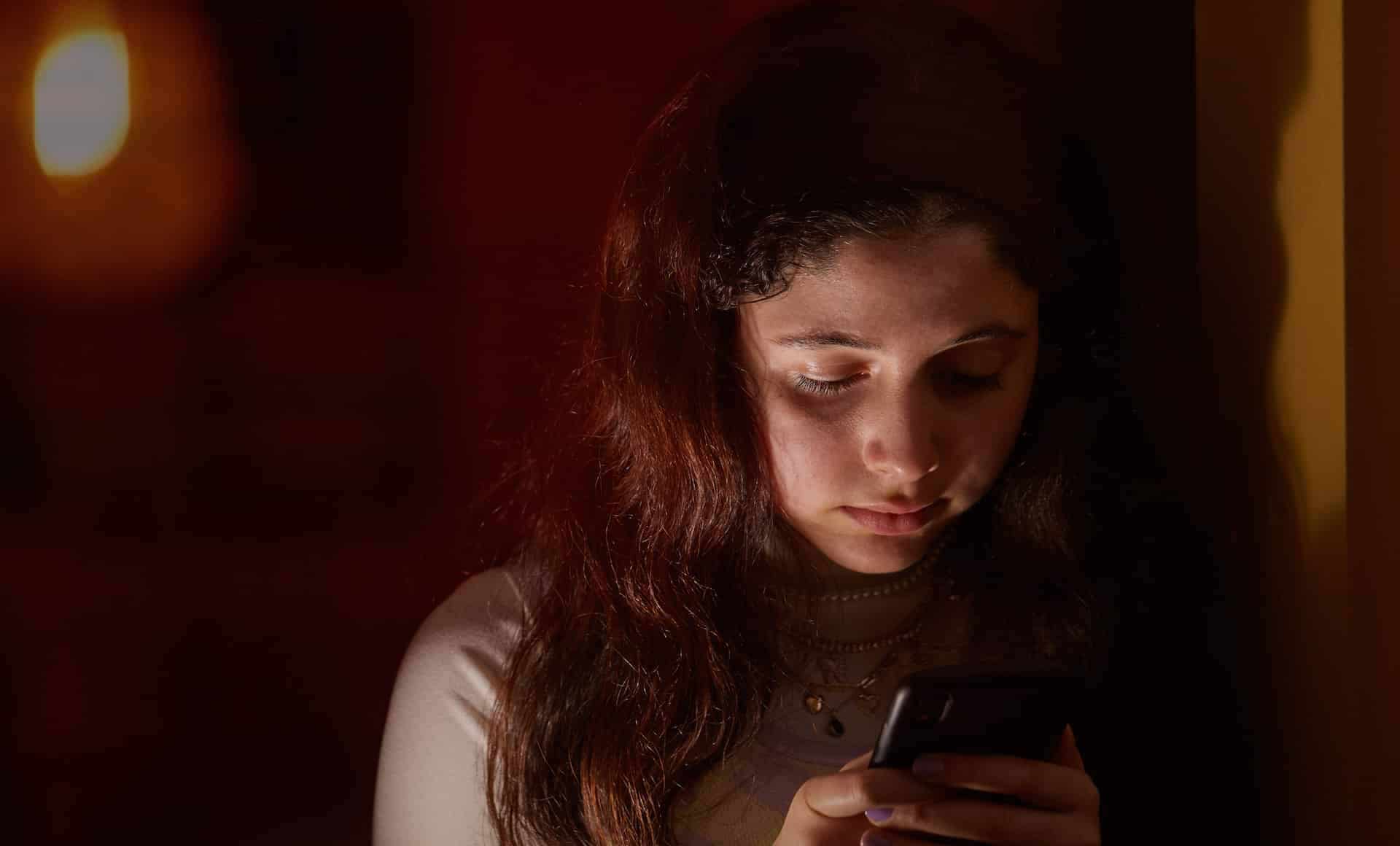 Girl looking at phone 