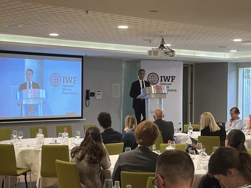 Prof Hany Farid, image analysis expert at the University of Berkeley, speaking in Brussels