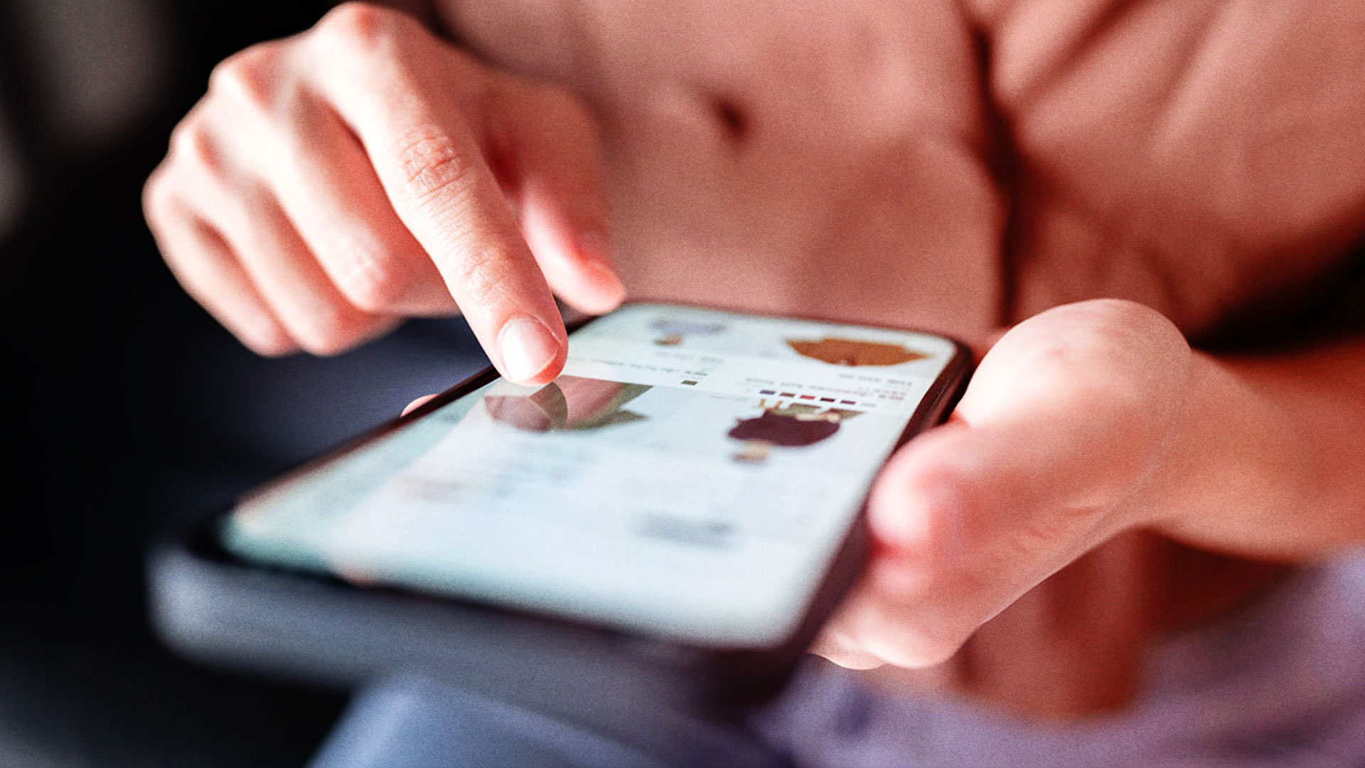 Person shopping on a phone